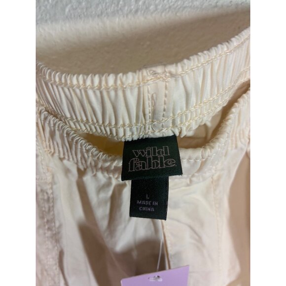 NWT Wild Fable Cargo Pants Cotton Grunge Baggy Y2K Casual Cream Size Large - Picture 3 of 5